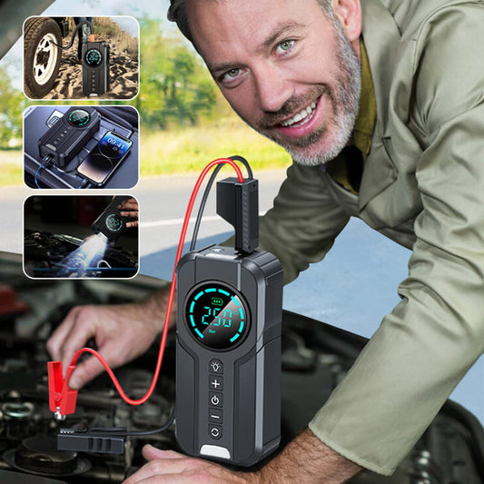 Emergency starter power bank & car air pump