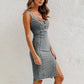 🍹Er ist für neue sommer-50%OFF☀️Verstellbarer Träger U-Neck Split Denim Bodycon Cami-Kleid