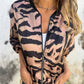 🌸Frühjahrsverkauf 50% Rabatt🌸Frühling Damen Reißverschluss Zebra Druck einteilige Jacke
